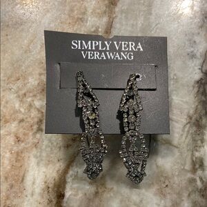 Simply Vera Vera Wang Black Silver Rhinestone Earrings